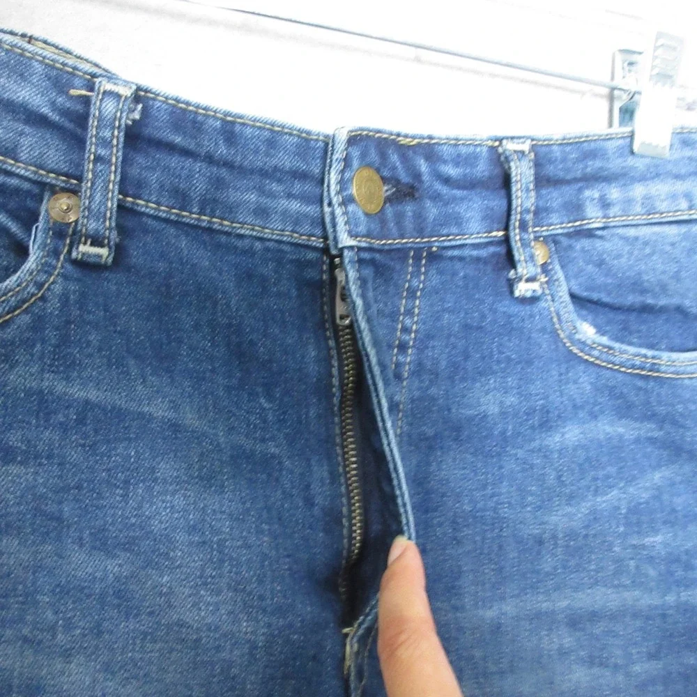 True Religion Jean Shorts Women 33 Jennie Curvy High Rise Cuff‎ Fray Hem Comfort